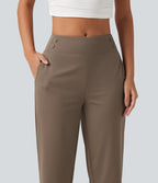 Pantalon de golf capri taille mi-haute avec poches, séchage rapide, protection solaire UPF 40+