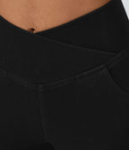Halara Flex™ - Jean Ultra Evasé Tricot Extensible Lavé Poches Croisées Taille Haute