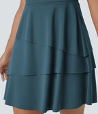 Robe de sport mini SoftlyZero™ Airy à effet frais InstantCool 2-en-1 avec volants superposés et dos nu avec poches