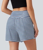 Short 2-en-1 à rayures taille haute 12,5 cm avec poches