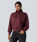 Sweat-shirt oversize SpacerTek™ col tunnel et demi-fermeture éclair