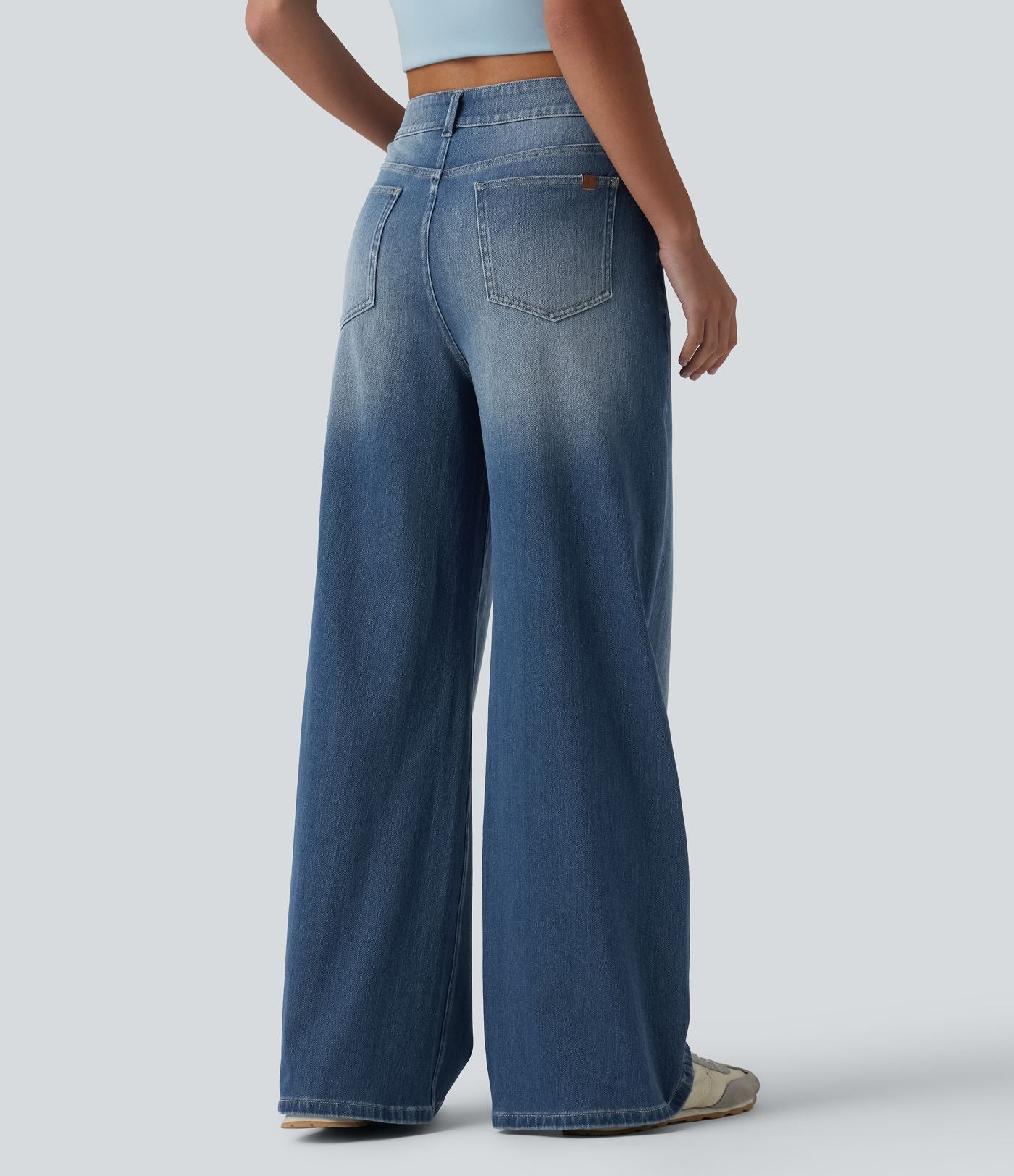 Jean large décontracté Halara Flex™ asymétrique taille mi-haute avec poches