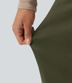 Pantalon tailleur barrel taille mi-haute avec poches