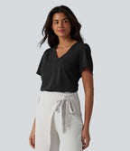 Haut tailleur col V manches courtes