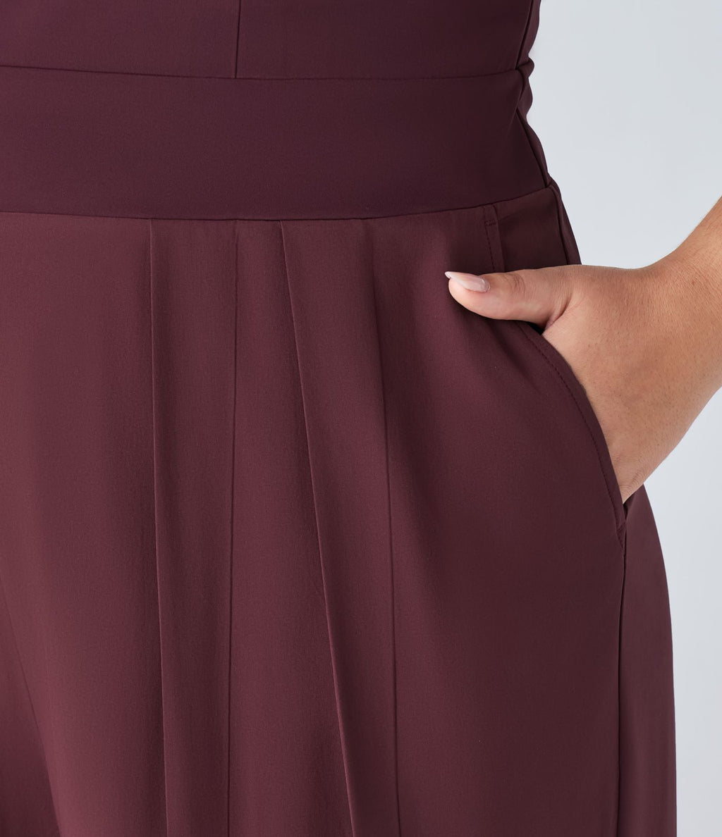 Breezeful™ Combinaison Dos Nu Poche Zippée Invisible Sur le Côté Jambe Large Séchage Rapide Grande Taille
