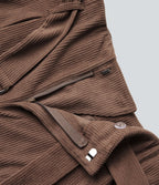 Pantalon décontracté large en velours côtelé avec ceinture, taille haute, avec poches