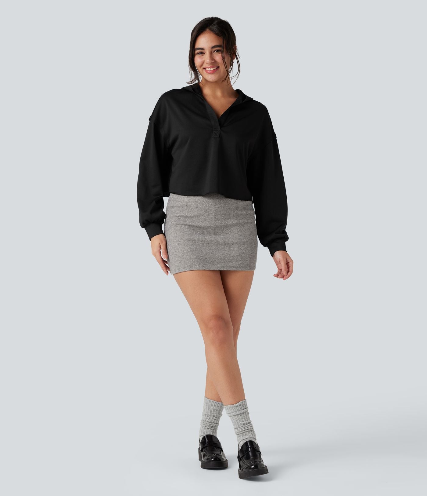Sweat-shirt à capuche décontracté manches longues
