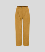 Pantalon en velours côtelé décontracté taille moyenne avec poches latérales