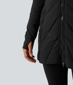 Doudoune PuffFlex col montant double zip avec passants pouces avec poches