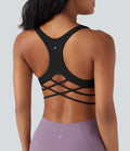Brassière de sport yoga soutien souple dos nageur à bretelles croisées bonnets A-C