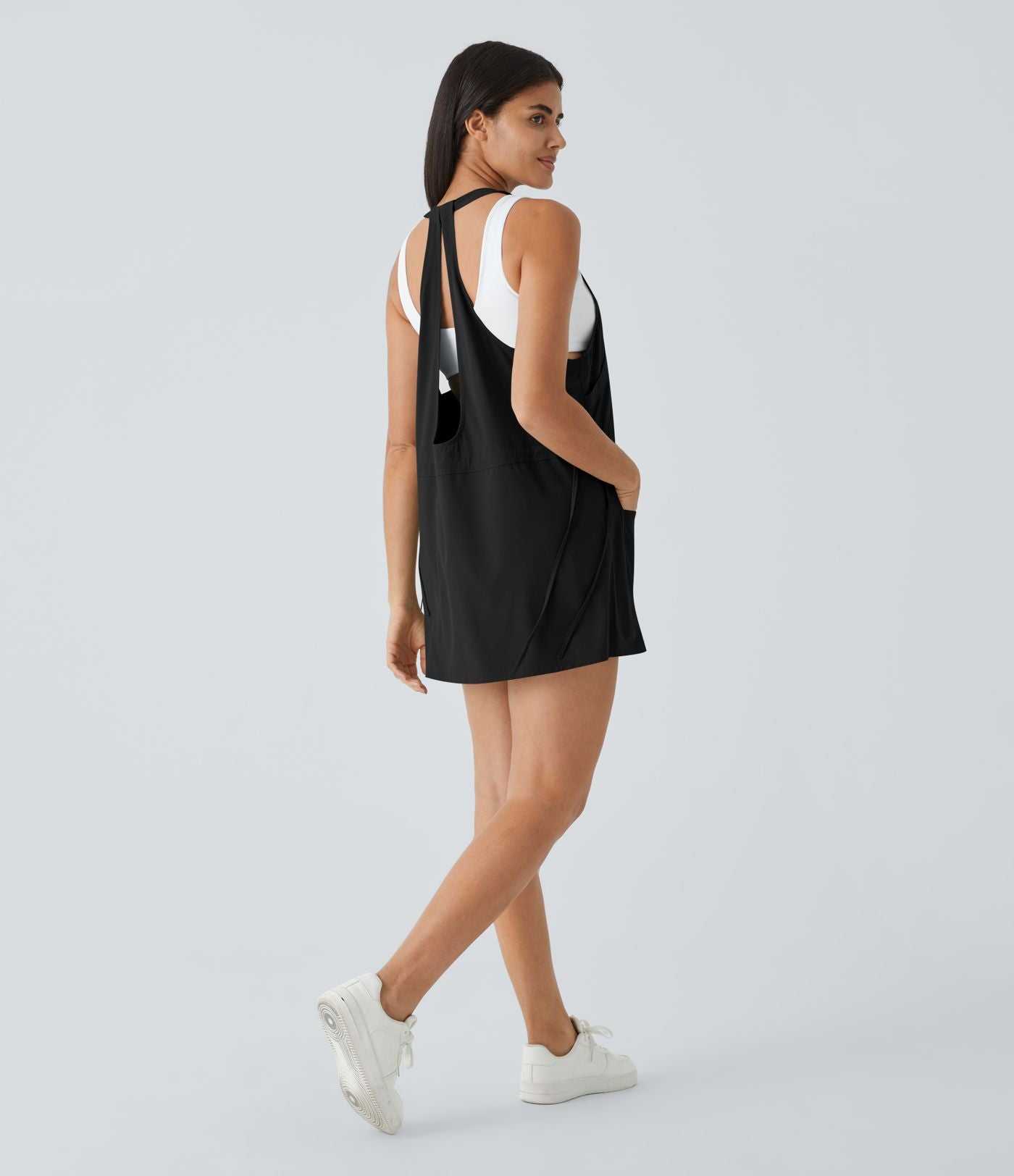 Breezeful™ Robe Sport Randonnée Mini Séchage Rapide 2 Pièces Dos Nu Poches Multiples Cordon de Serrage