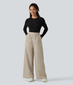 Pantalon d'intérieur ample taille haute à rayures avec poches