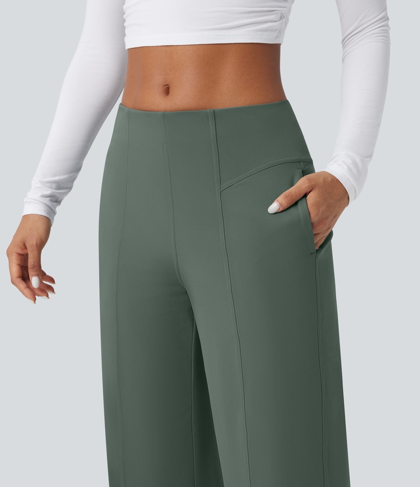 Pantalon large taille moyenne DayStretch avec poches