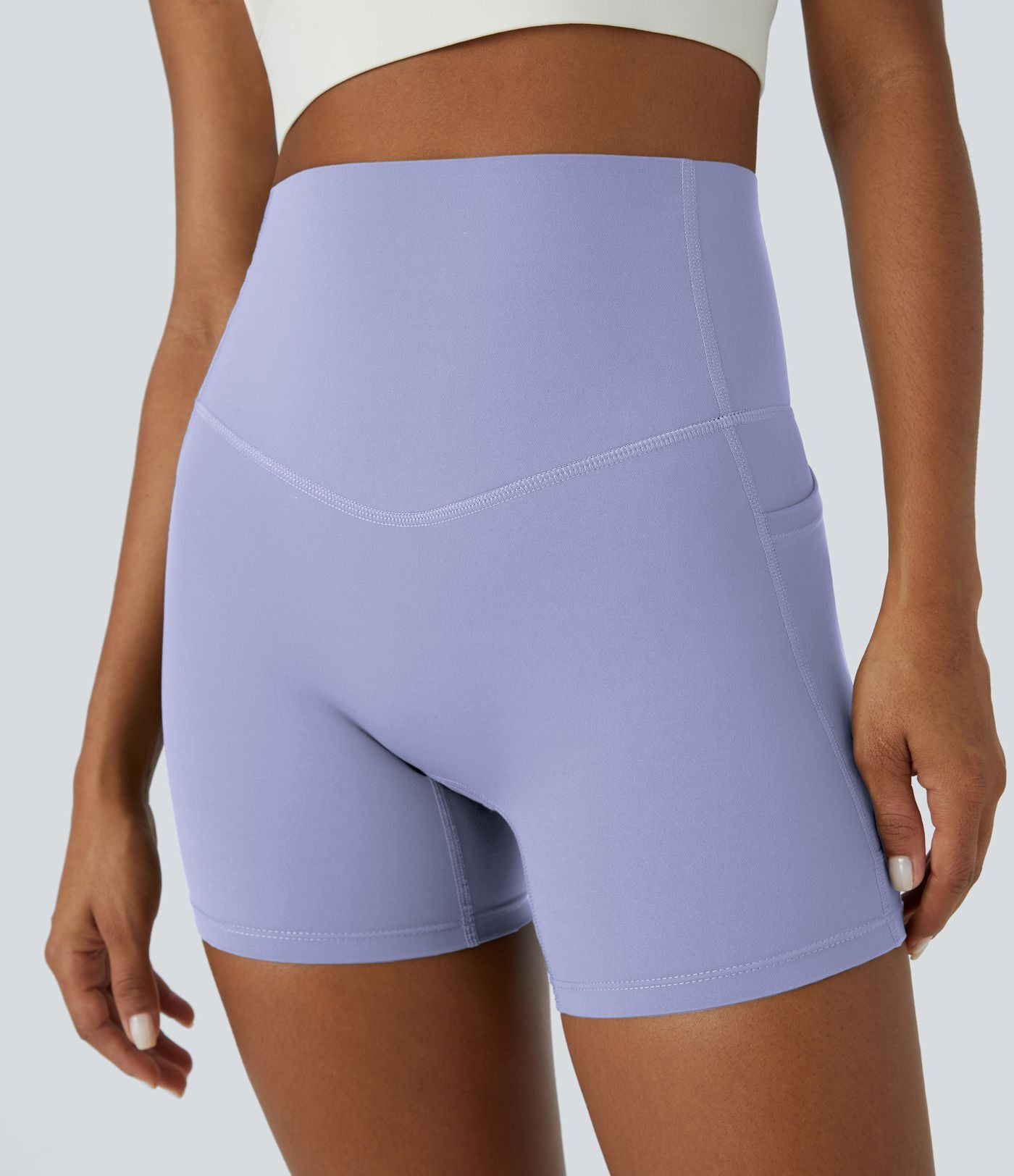 Short cycliste d'entraînement gainant taille haute UltraSculpt™ SoCinched à poches latérales 12,5 cm