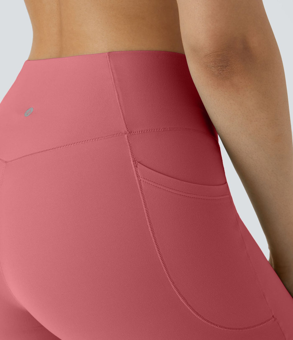 Softlyzero™ Short 17,5cm Yoga Taille Haute Crossover avec Poches Latérales