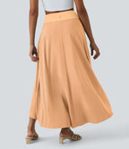 Jupe Longue Casual Breezeful™ Taille Haute à Volants 2en1 Fluide Sèchement Rapide Quotidien Maxi