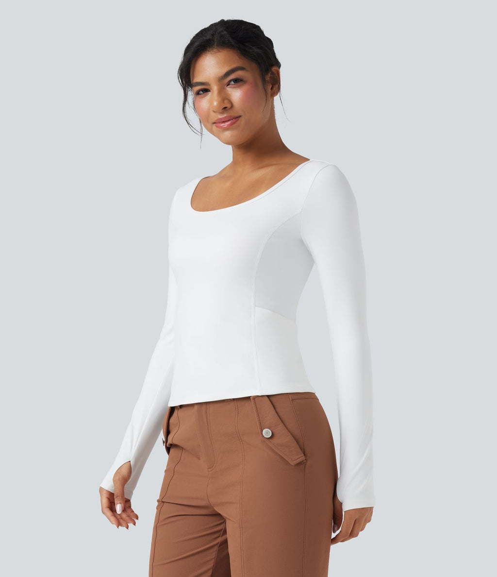 Haut de sport randonnée SoftlyZero™ Plush manches longues à trous pouces avec poches