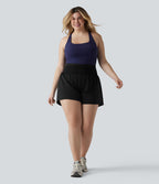 Short de yoga grande taille SoftlyZero™ Airy, gainant et respirant, 2-en-1, à effet frais InstantCool, avec poches