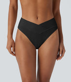 Bas de maillot de bain bikini texturé croisé