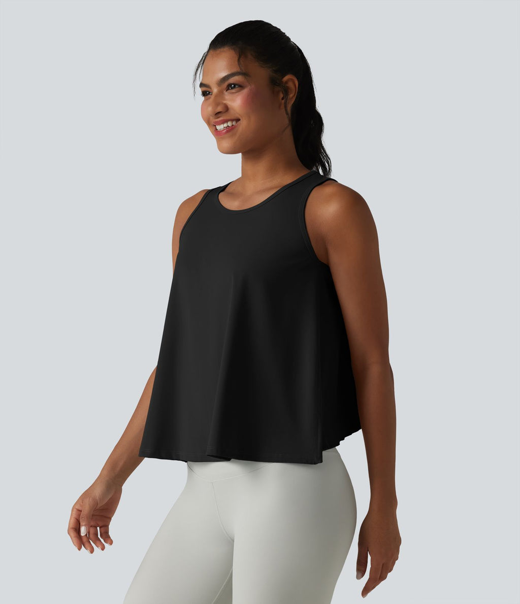SoftlyZero™ QuickDry Débardeur yoga ample croisé à ourlet volanté