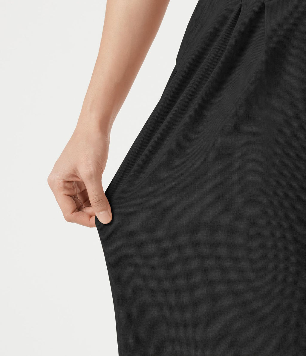 Pantalon tailleur cropped Halara Flex™ taille haute jambes larges en gaufré avec poches