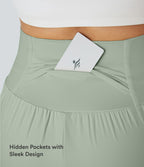Short yoga 2-en-1 SoftlyZero™ Airy effet frais InstantCool taille très haute 12,5 cm avec poches, longueur allongée