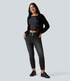 Halara Flex™ Denim Heat Legging denim casual 7/8 taille haute avec poches