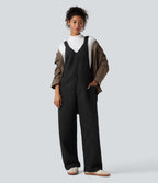 Salopette teddy col V avec poches