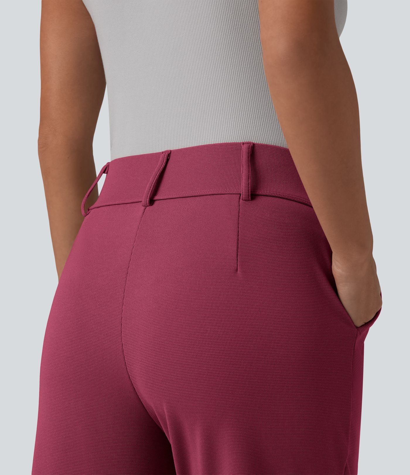Halara Flex™ Pantalon tailleur fuselé taille haute en tissu gaufré avec poches