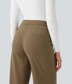 Pantalon Halara Flex™ tailleur droit taille haute rayé effet frais InstantCool avec poches