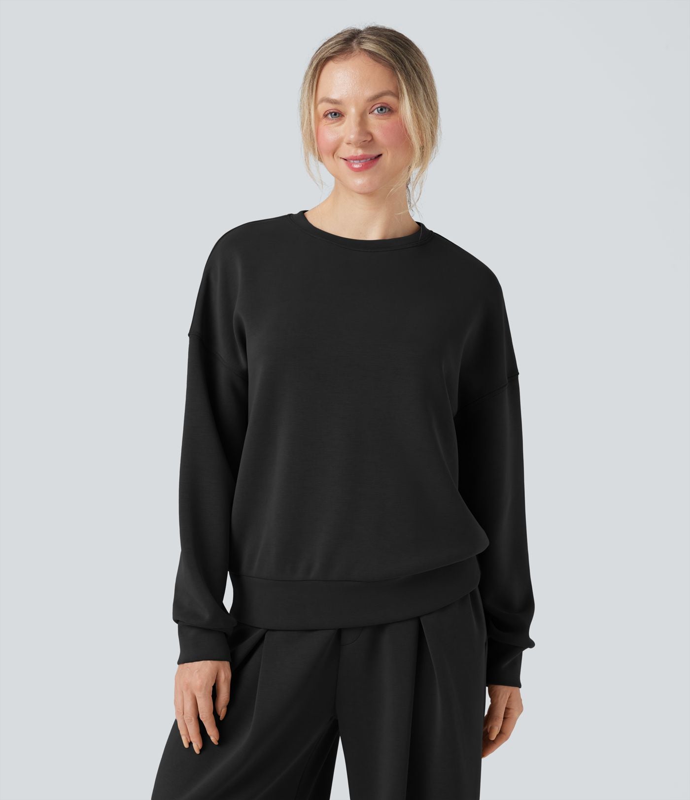 Sweat-shirt décontracté SpacerTek™ col arrondi, manches longues et dos croisé