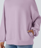 Sweatshirt casual col montant coupe décontractée avec poches