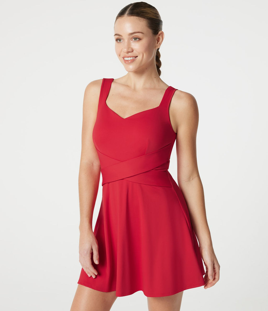 Robe de tennis courte SoftlyZero™ Airy avec brassière intégrée 2-en-1, douce et respirante, avec poches, bonnets DD à F - Édition Easy Peasy - Protection solaire UPF50+