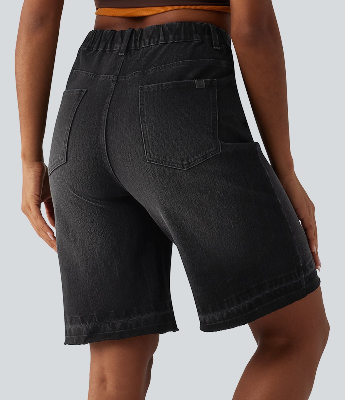 Halara Flex™ Bermuda casual en jean taille haute avec poches