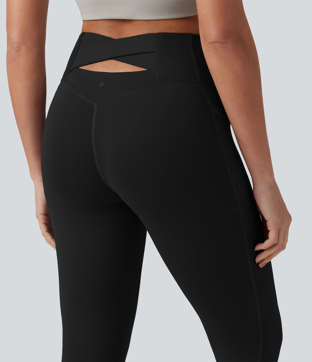 SoftlyZero™ Plush Legging de yoga 7/8 taille haute ventre plat dos croisé avec poches