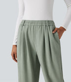 Pantalon taille mi-haute avec poches