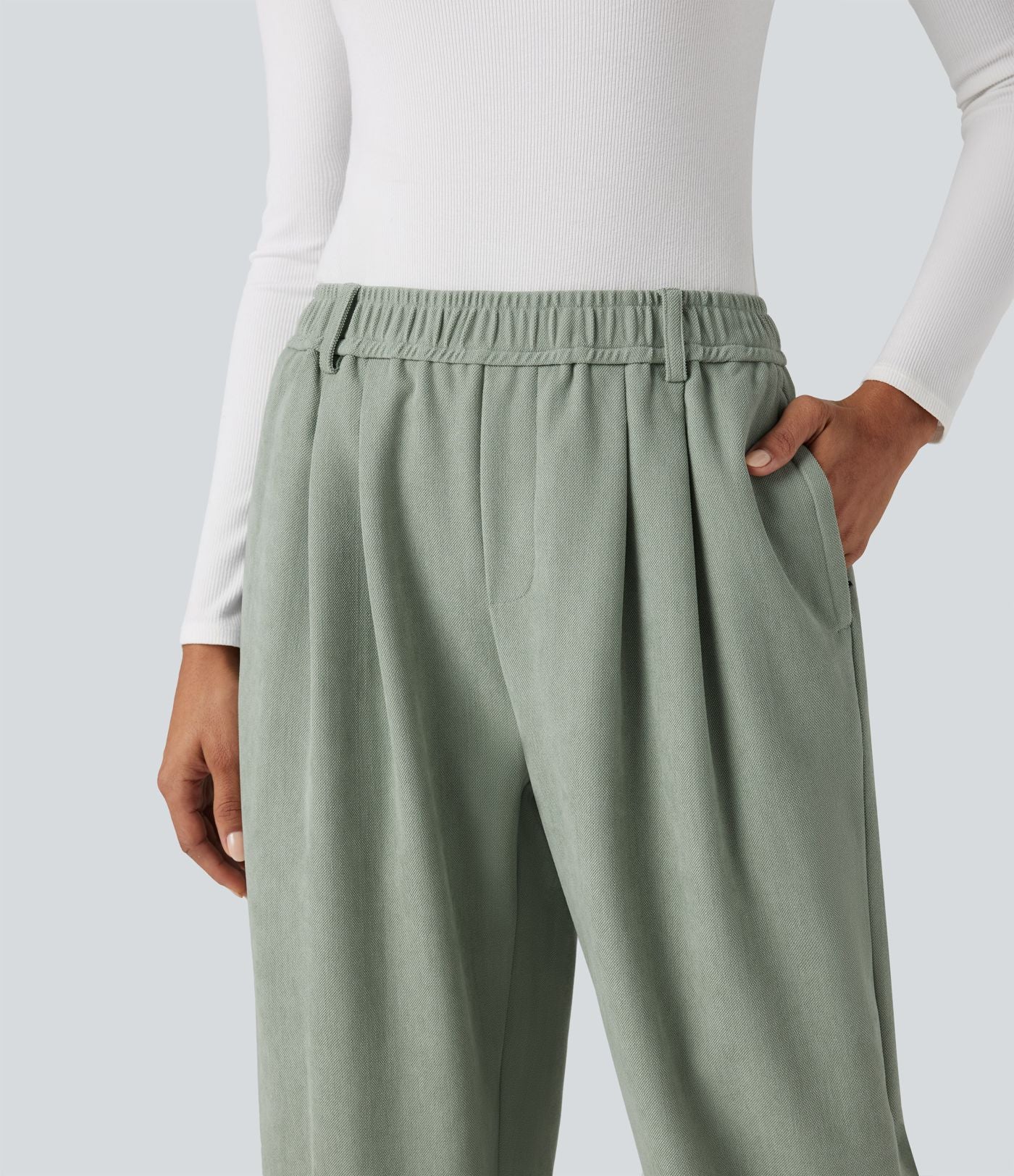 Pantalon taille mi-haute avec poches