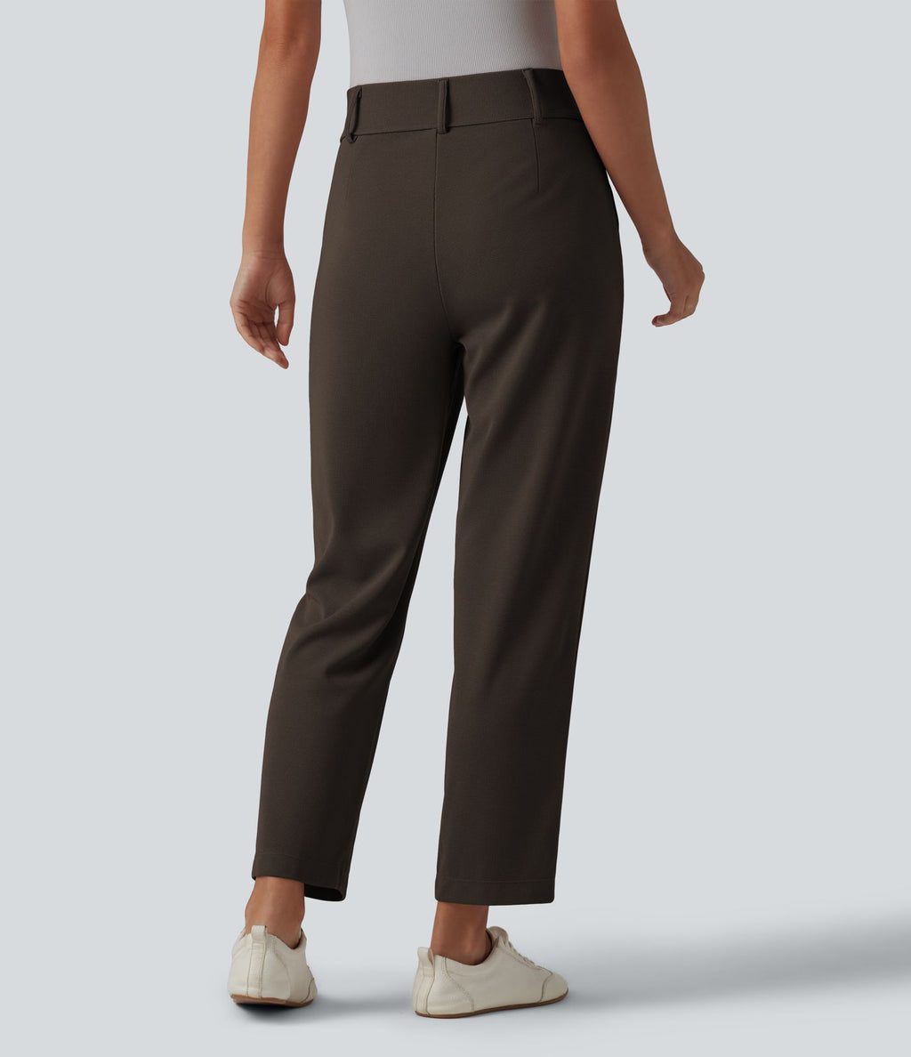 Halara Flex™ Pantalon tailleur fuselé taille haute en tissu gaufré avec poches