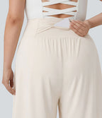 Bermuda de yoga grande taille SoftlyZero™ Airy taille haute effet frais InstantCool avec poches