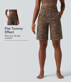 Short de yoga Halara UltraSculpt™ imprimé léopard, taille haute, gainant, jambes droites, 25 cm, avec poches