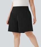 Bermuda de yoga grande taille SoftlyZero™ Airy taille haute effet frais InstantCool avec poches