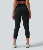 Legging de course capri Halara Ultrasculpt™ taille haute gainant dos croisé avec poches
