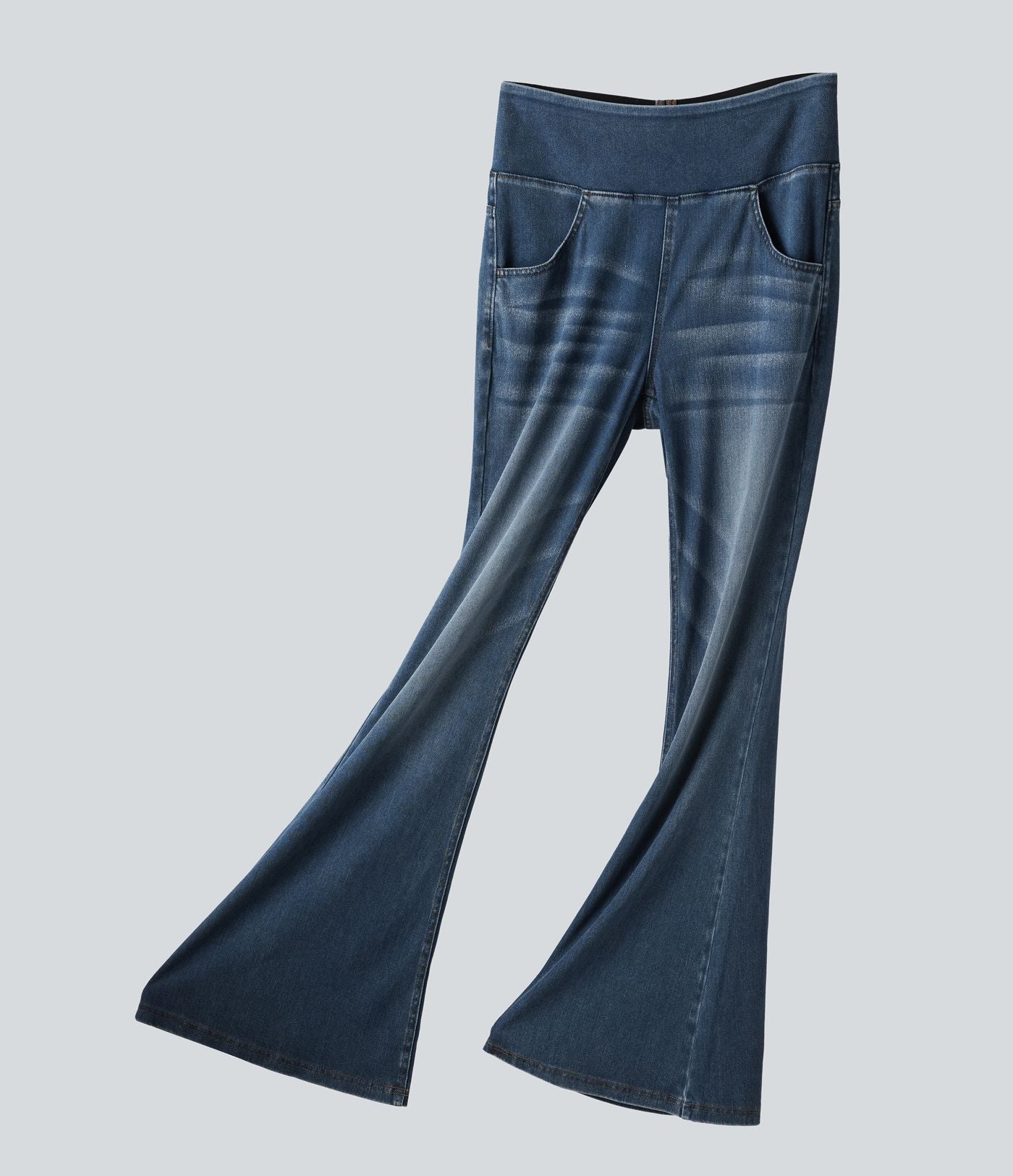 Halara Flex™ Jean évasé décontracté taille mi-haute en lyocell délavé avec poches