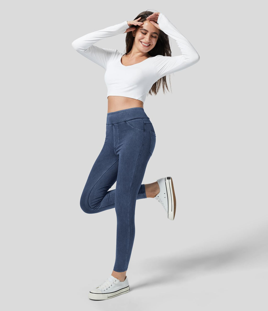 Legging en denim taille haute Halara Flex™ Denim Heat avec poches