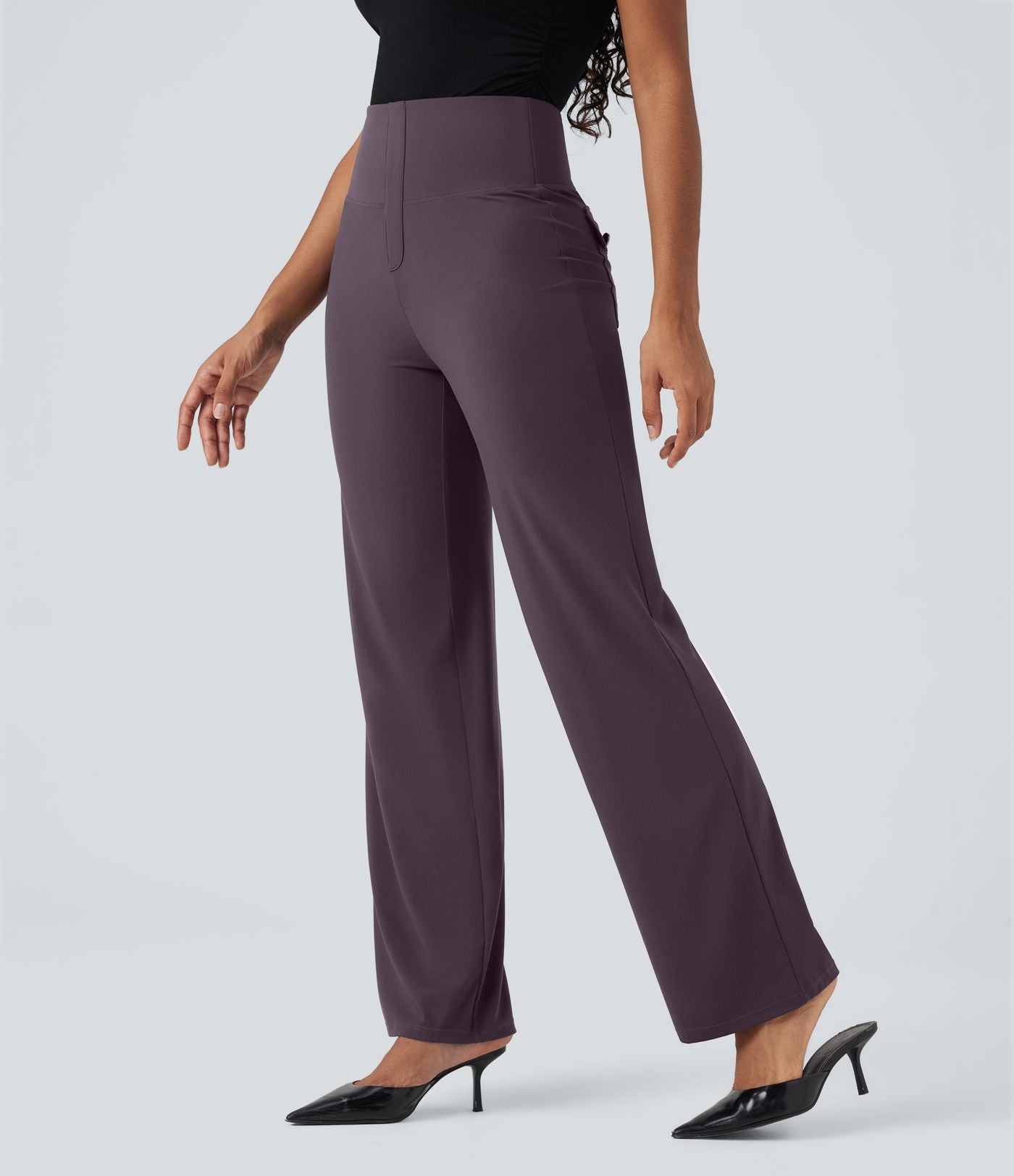 Pantalon de travail droit gainant taille haute avec poches Halara UltraSculpt™