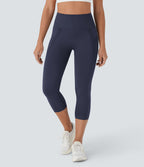 Legging capri yoga taille haute froncé sans couture OneForm Seamless Flow