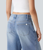 Halara Flex™ Jean barrel casual taille basse avec poches