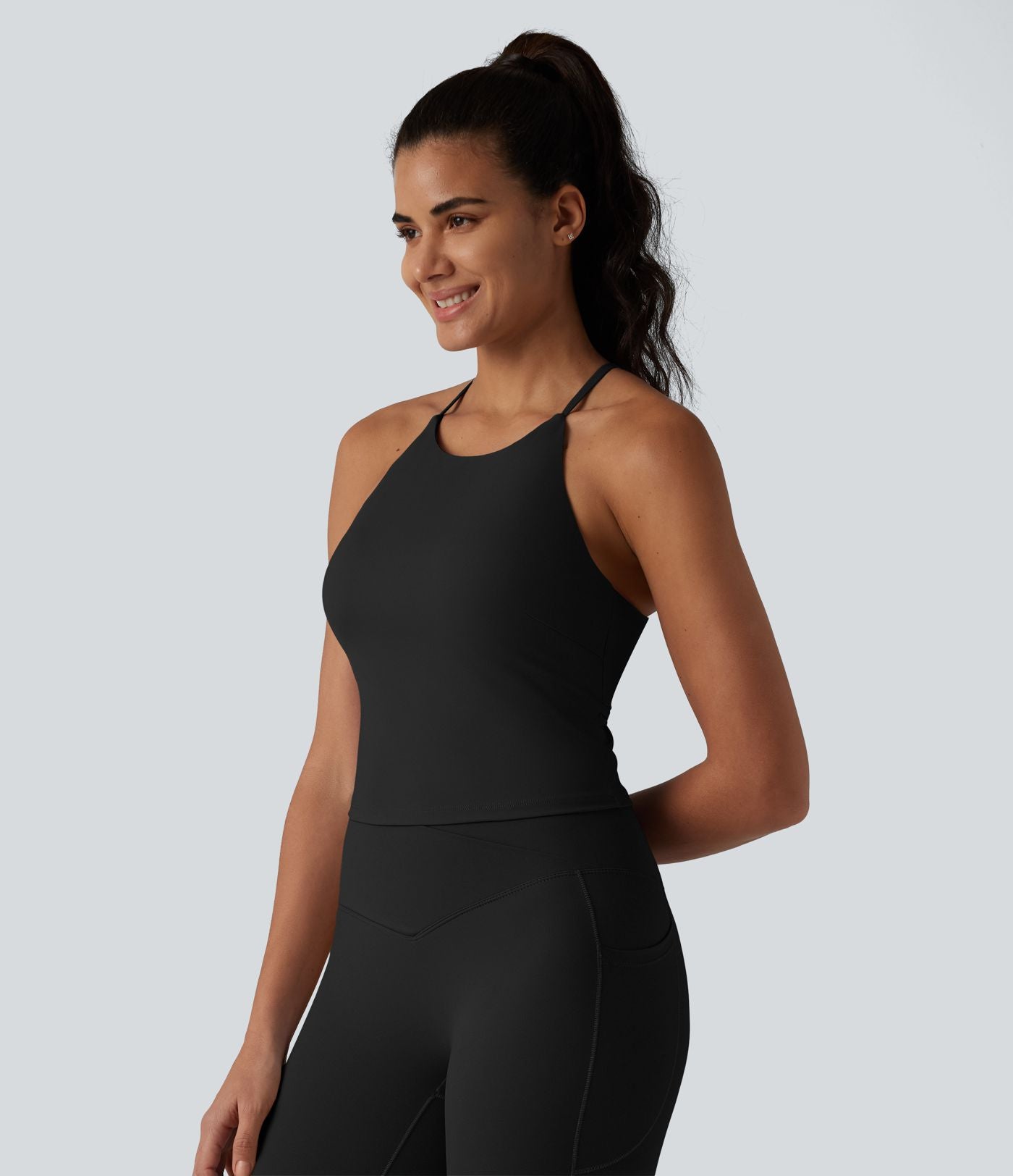 Débardeur de yoga SoftlyZero™ Airy dos nageur effet frais InstantCool avec brassière intégrée, poches, protection solaire UPF50+