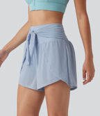 Short de running 2-en-1 SoftlyZero™ Airy 8cm effet frais InstantCool taille haute avec lien devant, mesh contrasté, poches et protection solaire UPF50+