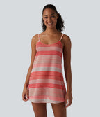 Robe de plage en maille crochet à bretelles réglables